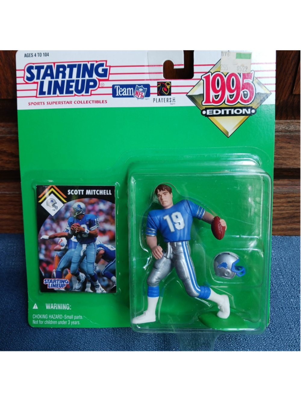 Vtg 1995 Edition Starting Lineup - Scott Mitchell Lions - New On Card Kenner